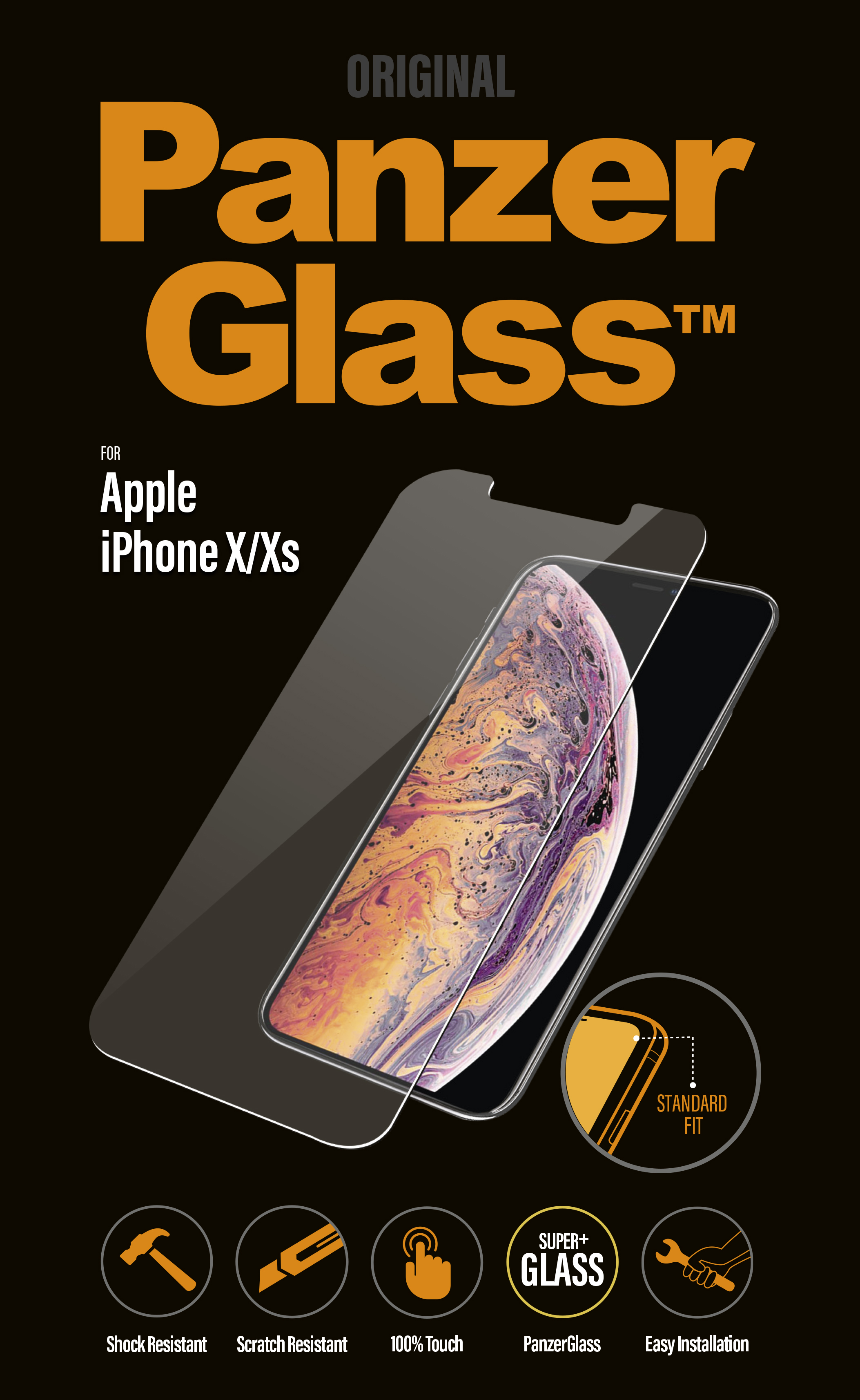 PanzerGlass - Tvrdené sklo pre iPhone X, číra 2622-PGS