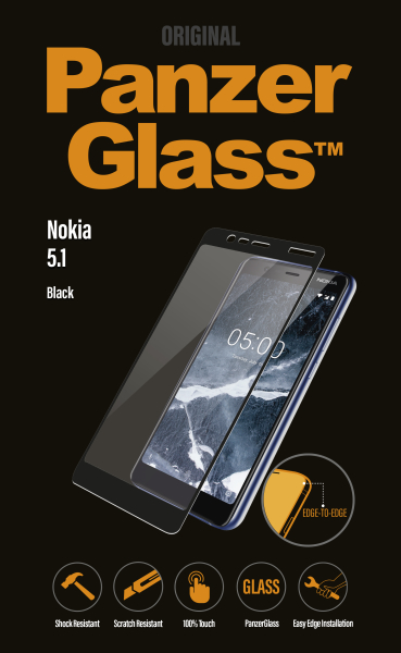PanzerGlass - Tvrdené sklo pre Nokia 5.1, čierna 6767