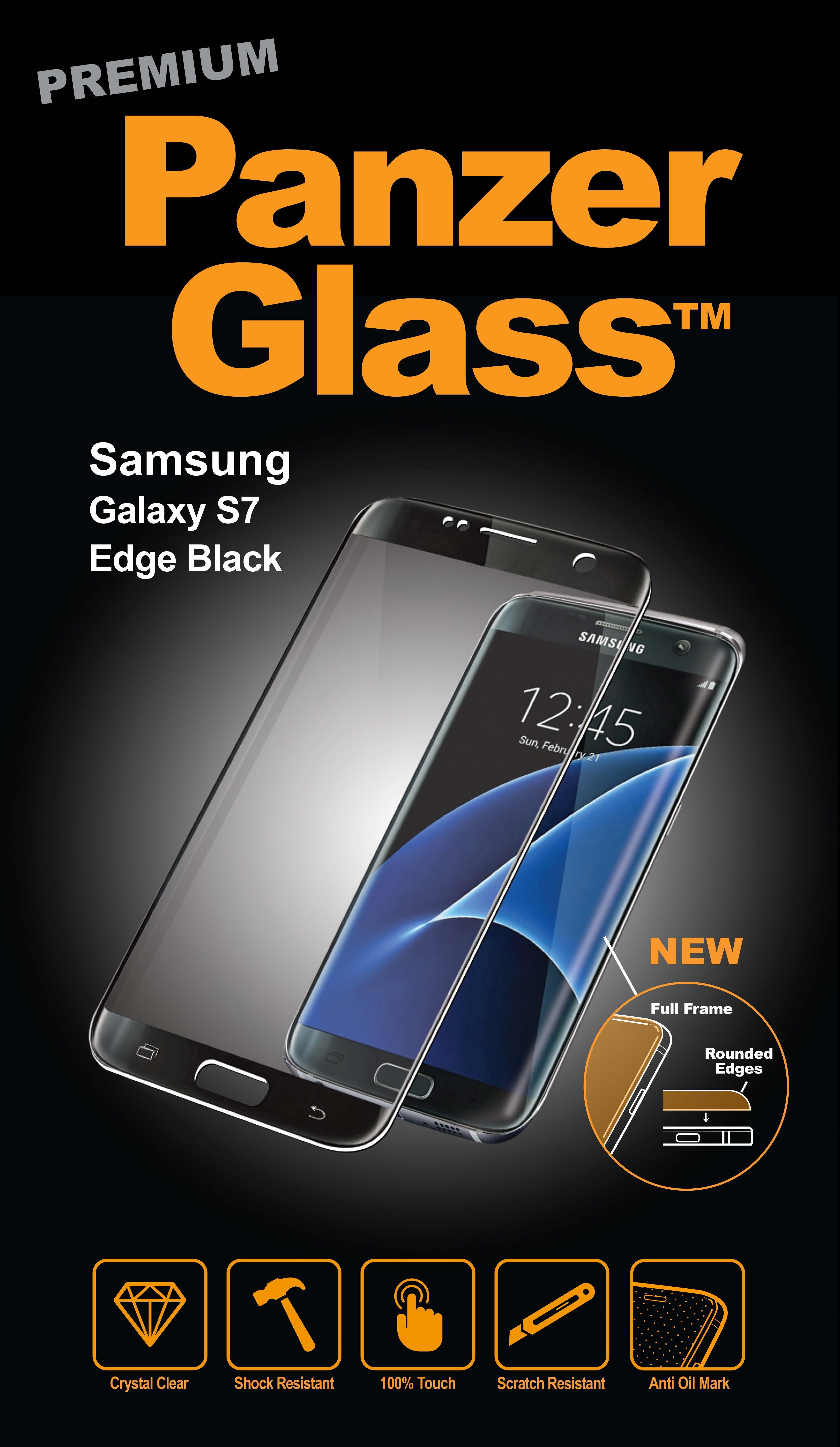 PanzerGlass - Tvrdené sklo PREMIUM pre Samsung Galaxy S7 Edge, čierna 1048