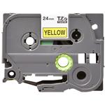 Páska TZE-651 (TZE651) kompatibilní pro Brother, 24mm, žlutá/černá, laminovaná, délka 8m 01031