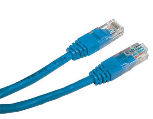 Patch kábel UTP cat 5e, 0,5m - modrý