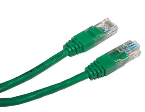 Patch kábel UTP Cat 5e, 10m - zelený 8592220008284
