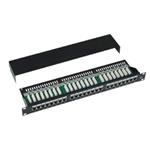 Patch panel UTP cat.5e 24p. (horní zářez - "KRONE") - black 505046