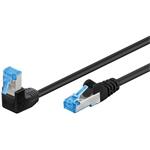 Patchkábel LSOH S/FTP 2m cat.6a, čierny, Cu, zahnutý (1x90°) 51558