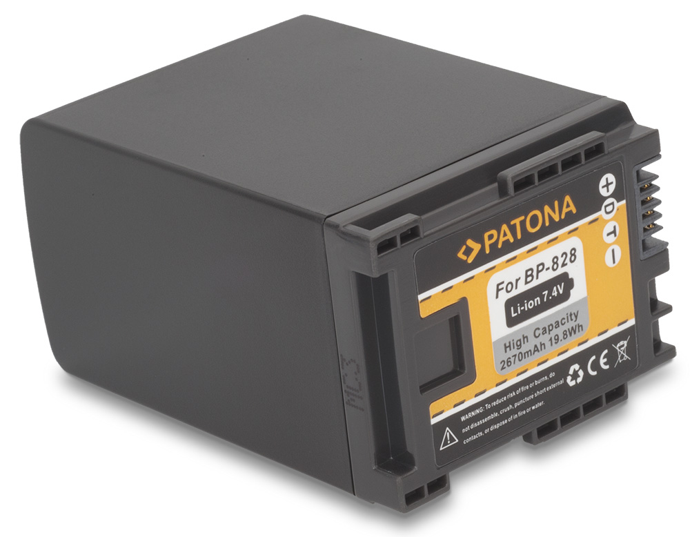 PATONA baterie pro foto Canon BP-828 2670mAh Li-Ion PT1195