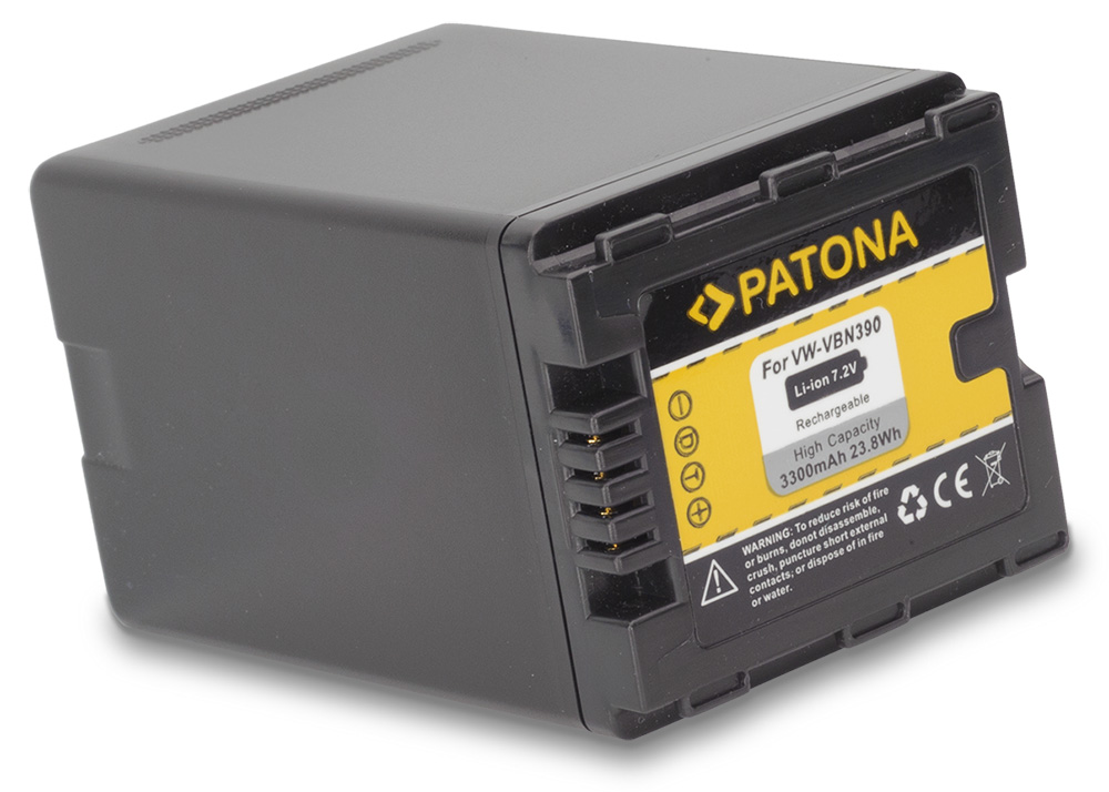 PATONA baterie pro foto Panasonic VW-VBN390 3300mAh Li-Ion PT1122