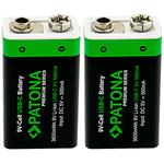 PATONA nabíjecí baterie 6F22/LR22 Li-lon 400mAh 9V s USB-C nabíjením, 2ks v balení PT1413