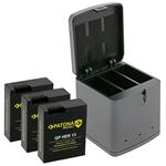 PATONA nabíječka pro digitální kameru Triple GoPro Hero 13, USB-C + 3x baterie 1950mAh Enduro PT4243B