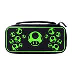 PDP 1-Up Mushroom Plus Glow Travel Case for Nintendo Switch, black [500-224-1UP]
