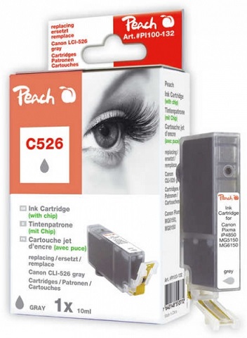 PEACH kompatibilní cartridge Canon CLI-526GY, Grey, 10 ml
