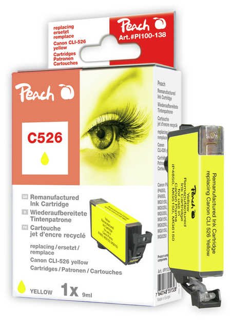 PEACH kompatibilní cartridge Canon CLI-526Y, Yellow, 9 ml 314461