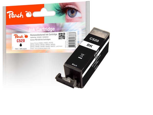 PEACH kompatibilní cartridge Canon PGI-520BK, Black, 19 ml 313923