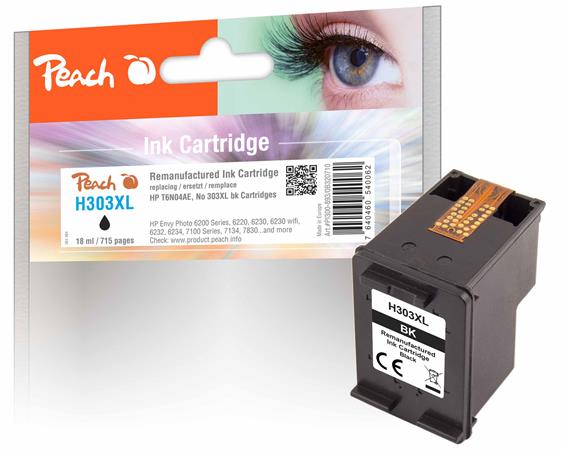 PEACH kompatibilní cartridge HP No. 303XL BK, T6N04AE, 18ml, barevná 320710