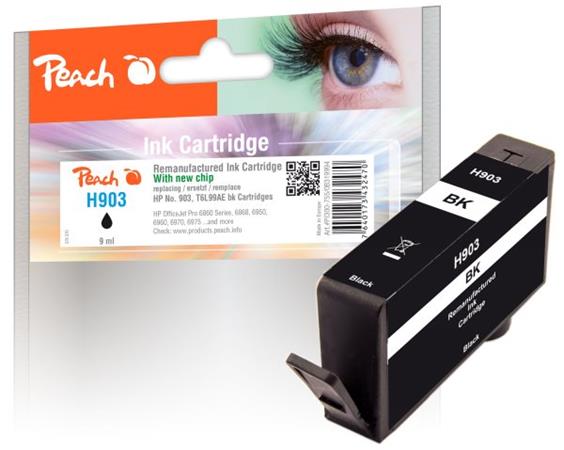 PEACH kompatibilní cartridge HP No. 903, černá, T6L99AE, 11ml OEM chip 320612