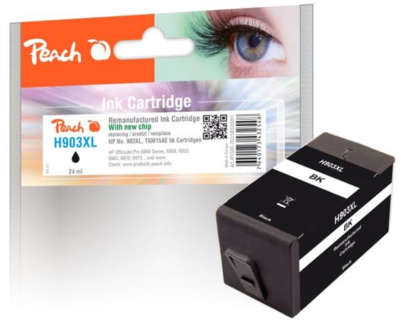 PEACH kompatibilní cartridge HP No. 903XL, černá, T6M15AE OEM chip PI300-859