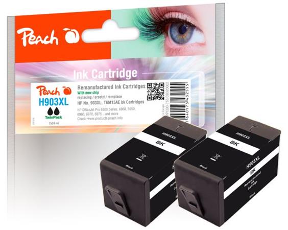 PEACH kompatibilní cartridge HP No. 903XL, černá, Twin-Pack 320002