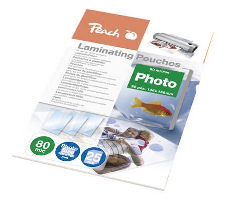 Peach Laminating Pouch Photosize 10x15 cm (106x156 mm), 80mic, S-PP080-20