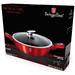 Pekáč Berlingerhaus BH-1264 "ROZBALENO" Burgundy Metallic Line kulatý s mramorovým povrchem a poklicí 32cm