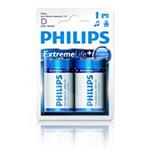 Philips baterie D ExtremeLife+, alkalická - 2ks LR20E2B/10