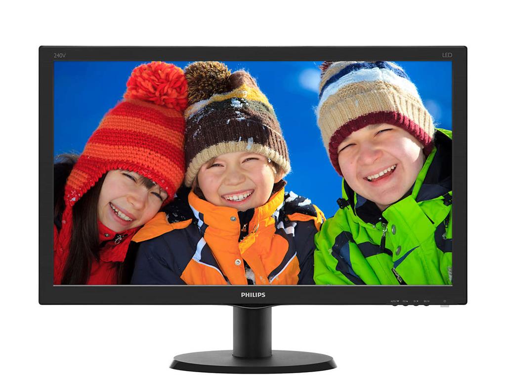 Philips LCD 240V5QDSB/00 23,8" wide ADS-IPS/1920x1080/20M:1/5ms/250 cd/VGA/DVI-D/HDMI/VESA