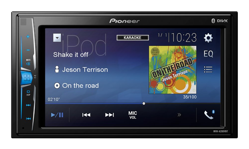 PIONEER autorádio MVH-A200VBT/ RDS FM tuner/ 6.2" dotykový display/ Bluetooth/ USB/ podpora iPhone/ 4x 50W
