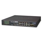 PLANET FGSD-1022VHP 8-Port 10/100TX 802.3at PoE + 2-Port Gigabit TP/SFP combo Desktop Switch with LCD PoE Monitor (120W