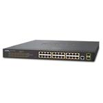 PLANET GS-4210-24P2S Switch 24 x 10/100/1000 PoE+ + 2x 100/1000 SFP, 300W, WebSmart/SNMP, kov, rack