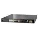 PLANET GS-4210-24P4C Switch 24 x 10/100/1000 PoE+ + 4x 1G Combo, 220W, SNMP, kov, rack