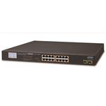 Planet GSW-1820VHP PoE switch, 16x PoE +2x SFP 1000Base-X, LCD,VLAN, extend mód 10Mb-250m,IEEE 802.3at 300W