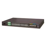 Planet IGS-6325-20T4C4X, 24x 1000Base-T,4x 10Gb SFP+, 4x SFP, L3, WEB/SNMPv3, -40 až 75°C, AC+DC, IP30, fanless