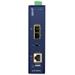 PLANET IGTP-802TS konvertor RJ45/SC, 1Gbps, PoE injektor 802.3at, -40 až 75 st.C, IP30, SM s SC 12-48 V DC