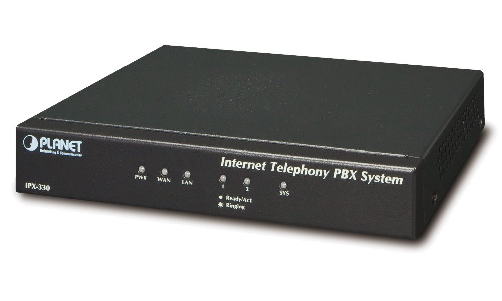 PLANET IPX-330 VoIP Telefonní ústředna, IP PBX,1x LAN,2x FXO,30/10 uživatelů,FAX,Skype-SIP,VPN, PoE