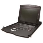 Planet KVM-210-08M, KVM konzole s LCD 17", ovládání 8x PC, PS2/USB, 1U/19" instalace, touchpad