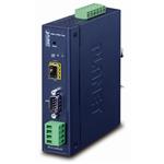 PLANET průmyslový konvertor RS-232/422/485 na IP, 1x COM, 1x 100Base-FX/SFP, 9-48VDC, -40~+75°C, IP30, SNMP+T ICS-2105AT