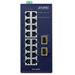 PLANET Průmyslový Switch 16x1Gb, 2xSFP, dual 12-48VDC/24VAC, -40~+75°C, fanless IGS-1820TF