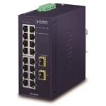 PLANET Průmyslový Switch 16x1Gb, 2xSFP, dual 12-48VDC/24VAC, -40~+75°C, fanless IGS-1820TF