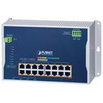 Planet WGS-5215-16UP4X plochý L2 switch, 16x1GbE 802.3bt 720W, 4x 10 Gbit SFP+, 48-54VDC, -40~75°C, IP30, fanless