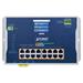 Planet WGS-5215-16UP4XV plochý L2 switch, 16x1GbE 802.3bt 720W, 4x 10 Gbit SFP+, 48-54VDC, -20~70°C, IP30, Displej