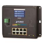 Planet WGS-5225-8P2SV nástěnný PoE switch 8x TP,2x SFP, Web+LCD, L3, ONVIF, 802.3at 240W,-40~75°C, fanless