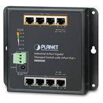 Planet WGS-804HPT nástěnný PoE switch 8x1000B-T,4x PoE IEEE 802.3at <120W, správa Web/SNMP,-40~75°C,fanless