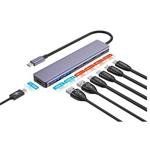 PLATINET HUB 7IN1 10GBS USB-C TO 4X USB-C 3.2 GEN2 + 2X USB-A 3.2 GEN1 + 1X USB-C PD 100W ALU PMH22
