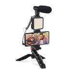 PLATINET Omega VLOG 4 V 1 SADA ( MIKROFON; SVĚTLO; DRŽÁK TELEFONU NA STATIVU) + 3,5 JACK NA USB C ADAPTÉR PMVG4IN1