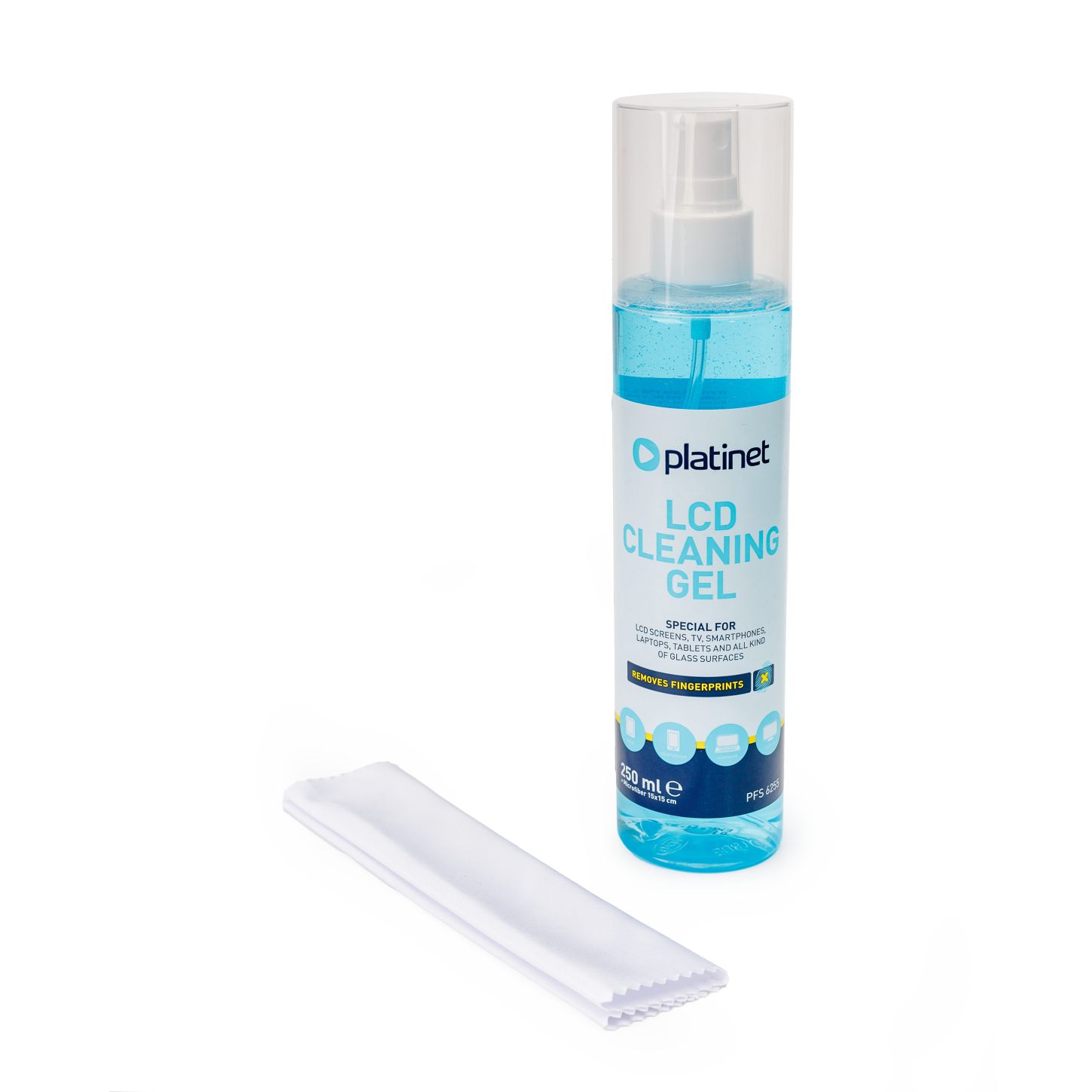 Platinet PFS6255 čistící gel na LCD 250 ml + utěrka z mikrovlákna PLAPFS6255