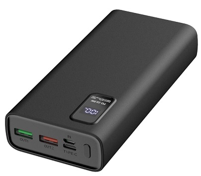 PLATINET POWER BANK 30000mAh Polymer PD 3.0 QC 3.0 LED Screen Black PMPB30WQC728B