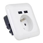 PLATINET ZÁSUVKA FRANCOUZSKÁ + 2 USB 2.1A PWSF2U
