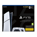 PlayStation 5 Digital 825GB (Model Slim) + PlayStation 5 DualSense Wireless Controller, black & white [CFI-2116]