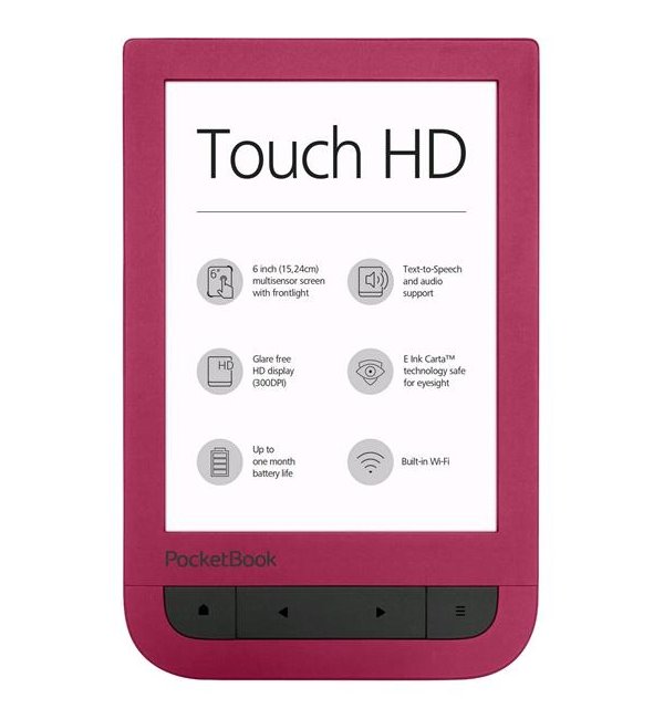 POCKETBOOK e-book reader 631 Touch HD/ 8GB/ 6"/ Wi-Fi/ micro SD/ micro USB/ čeština/ červená PB631-R-WW