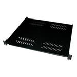 Police s perforací 19", 1U/280mm, nosnost 25kg, černá CPOLIC1U28-B