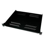 Police s perforací 19", 1U/400mm, nosnost 25kg, černá CPOLIC1U40-B