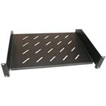 Police s perforací 19", 2U/400mm, nosnost 45kg, černá CPOLIC2U40-B